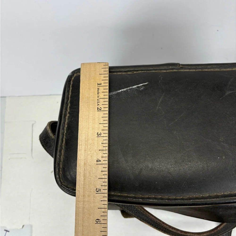 Vintage Black Leather Camera Hard Case 1960s Made In USA